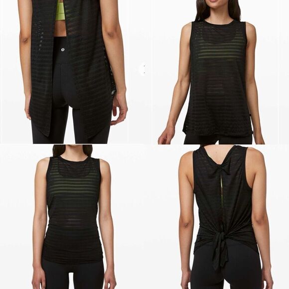Lululemon Meet Halfway Tank *Striped Black size 6 - Picture 1 of 6